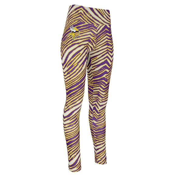 Zubaz NFL Apparel Minnesota Vikings Womens Small Zebra Print Legging NWT - Picture 1 of 2